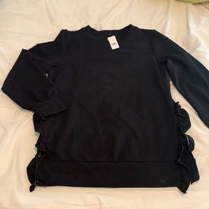 NWT Ann Taylor Tunic length ruffle sweatshirt Size M